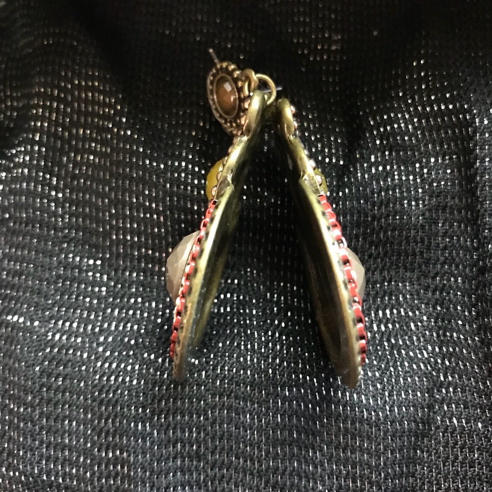 NEW Antique Look Boho Enamel Drop Post Earrings - Picture 5 of 5